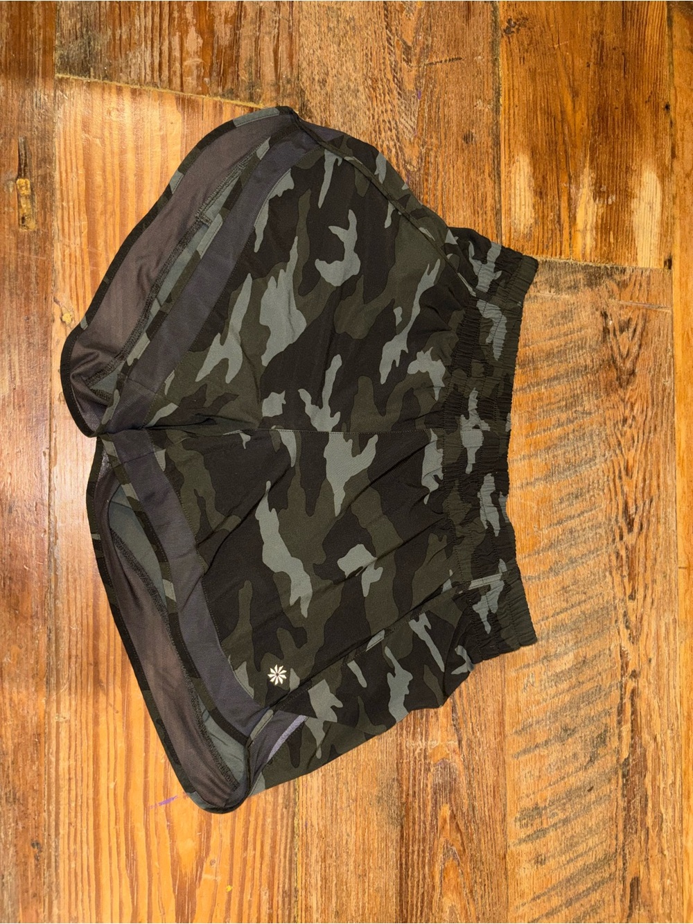 Athleta Women's Camo Athletic Shorts - Black & Green